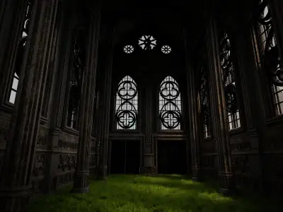 GOTHIC CASTLE BUILDING 8 Low-poly 3D model