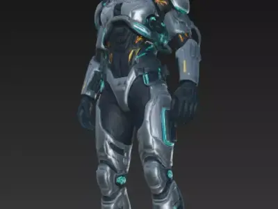 Futuristic Sci-fi Character Low-poly 3D model