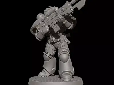 Sci-Fi Heavy Trooper STL Modular Power Armor 32mm Miniature V7 3D print model