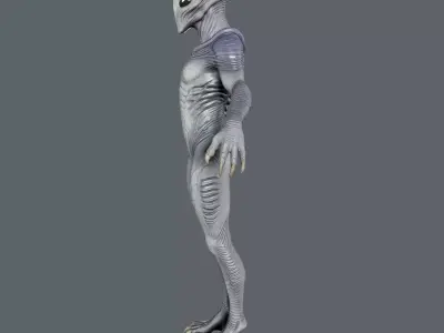 Alien Stalker - Sci-Fi Enemy Rigged Game-Ready  Low-poly 3D model