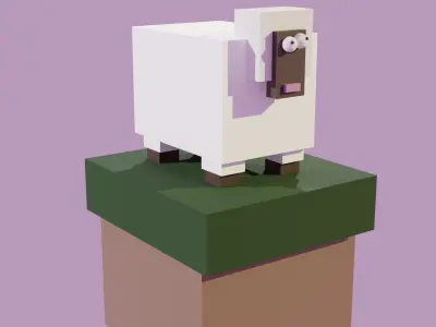 A lopoly sheep Low-poly 3D model