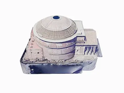 The Pantheon paper temple of person Low-poly 3D model
