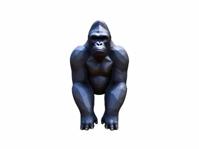 Portrait Powerful Dominant Gorilla  3d Render 3D model
