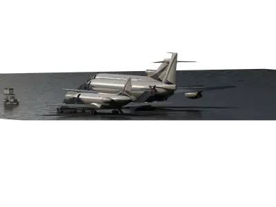 AIR FRANCE 1960s Boeing 707-300 Boeing 727-200 and Caravelle 3D model