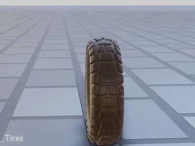 E-Scooter Rubber Tire with Procedural PBR Material Setup 3D model