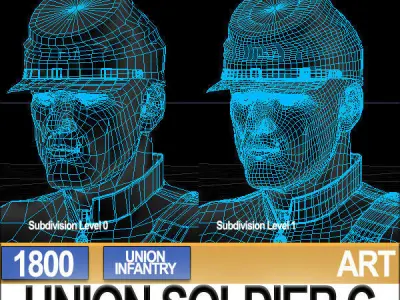 Civil War Union Soldier C Infantry Sharpshooter 3D model