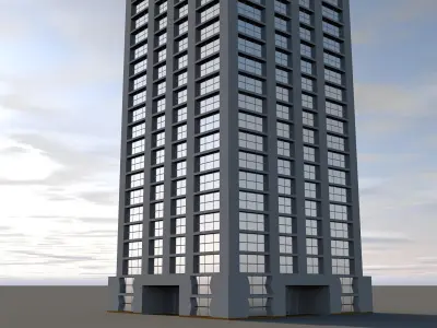 Game Ready Office Building Apartment Low-poly 3D model