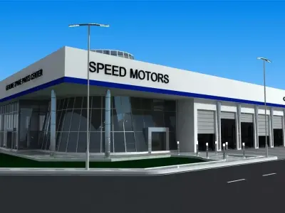 Car showroom - exhibition 3D model