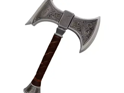 Ornate Fantasy DoubleBladed Axe 3D model