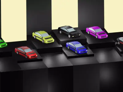 Lowpoly Vehicles - Part 1 - Sport Cars Low-poly 3D model