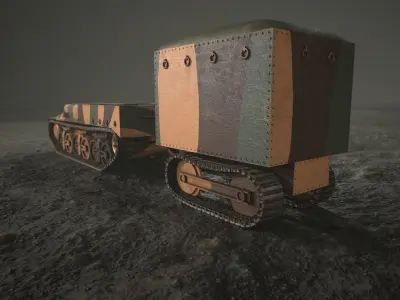 Lorraine 37L Tank Low-poly 3D model