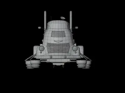 Flying jet truck Free low-poly 3D model