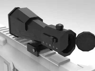 Low Poly Scope rifle Low-poly 3D model