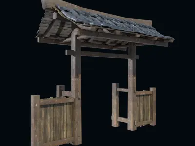 ASIAN JAPAN CONSTRUCTIONS STRUCTURES ORIENTAL COLLECTION Low-poly 3D model