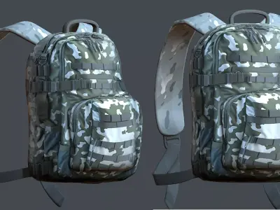 Backpack Camping Generic military human bag storqge baggage Low-poly 3D model