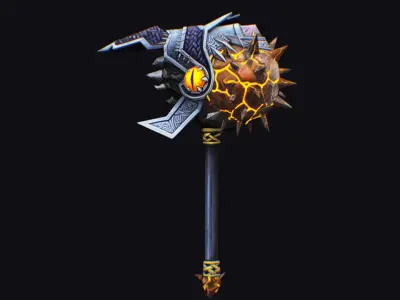 Hammer Morgenstern Metal Sledgehammer Breaker Mallet Maul Mace Low-poly 3D model