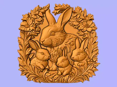 COELHO E FILHOTES  3D model