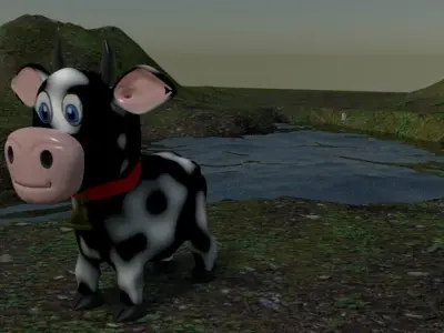 cartoon cow Free 3D model