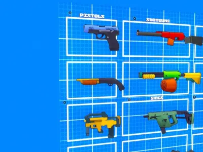 Stylize Low Poly Weapon Pack Low-poly 3D model