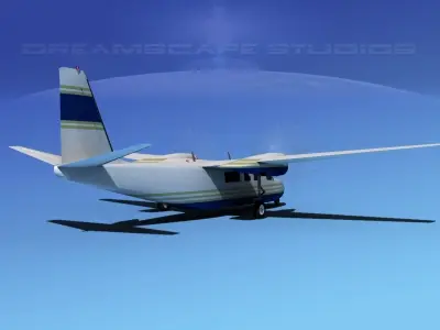 Rockwell Turbo Commander 690 V08 3D model