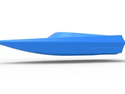 Speed boat hull Version 3 Scale 1 to 25 3D print model