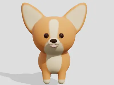 Cute chihuahua dog  3D model