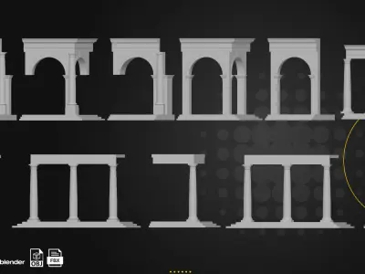 66 Columns Rome Greece and Persia Low-poly 3D model