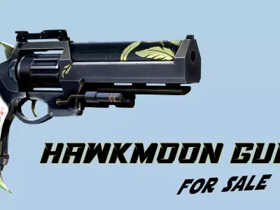 HAWKMOON GUN Low-poly 3D model