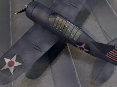 Brewster F2A-1 Buffalo 3D model