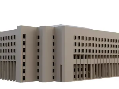 Building No1 Low-poly 3D model