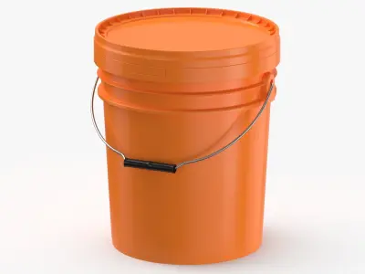 Bucket Type 02 Clean and Dirty Color Variations 3D model