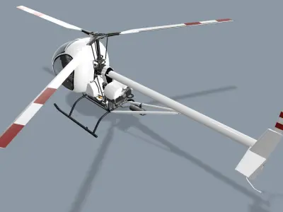 Helicopter AK1-3 Sanka Low-poly 3D model