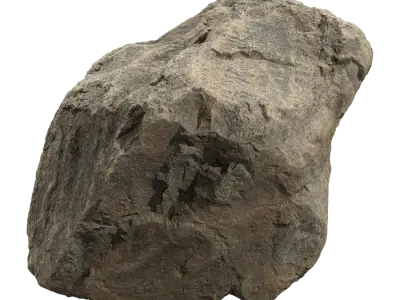  Warm Toned Ridged Tall Large Rock Boulder Model 