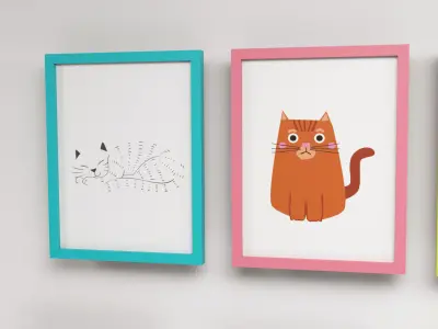 Animal pictures Low-poly 3D model