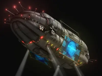 Add Blimp Low-poly 3D model