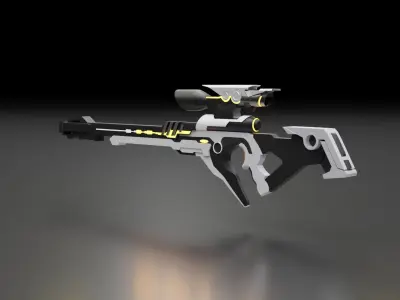 Sci-fi Sniper Low-poly 3D model