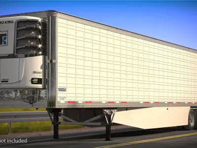 Vanguard Reefer Trailer with Thermo King C600 Rigged 3D model