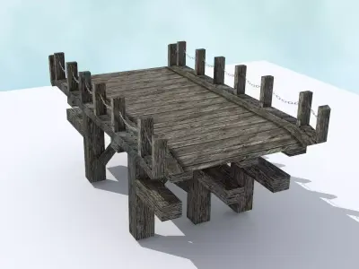 Old Bridge Low-poly 3D model