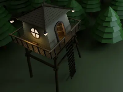 low poly watchtower Free 3D print model
