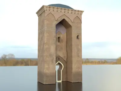 Medieval Middle Eastern Palace gate Low-poly 3D model