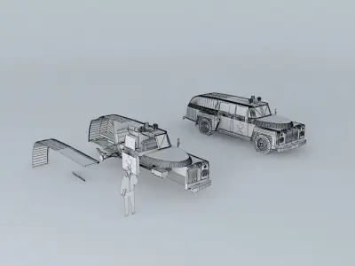 Fictional Soviet Police Car Free 3D model