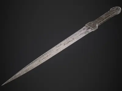 Caucasian Kindjal Dagger Low-poly 3D model