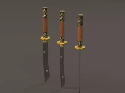 Chinese Dao Sword - Traditional Martial Arts Weapon 03 Low-poly 3D model