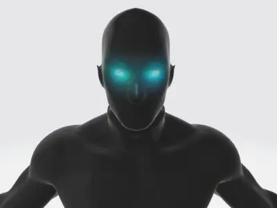 Black super human suit 3D model