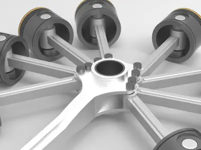 engine radial 3D model