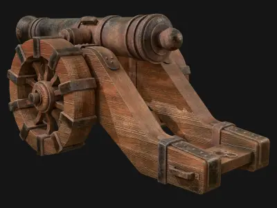 Cannon-2-Old Version Low-poly 3D model