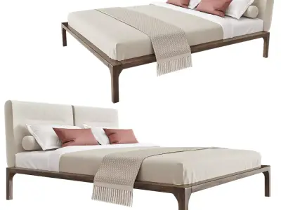 Modern style double bed Free 3D model