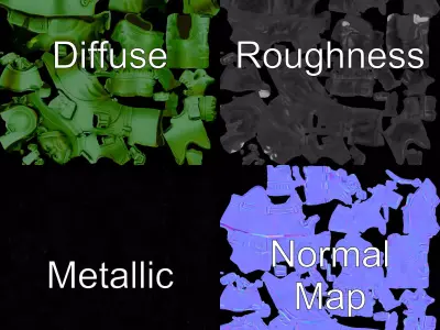 Green Soldier Toy model pack Low-poly 3D model