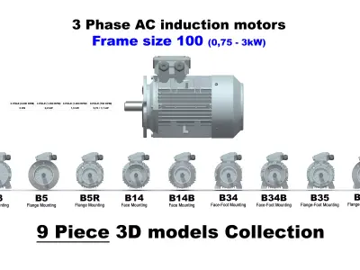 3 Phase AC induction motors - Frame size 100 3D model