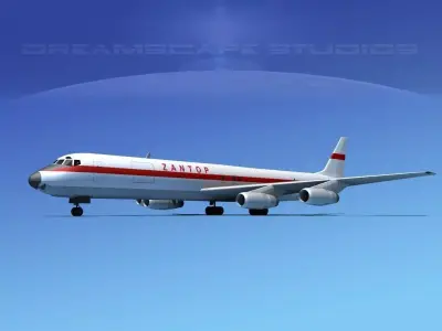 Douglas DC-8-63F Zantop 3D model